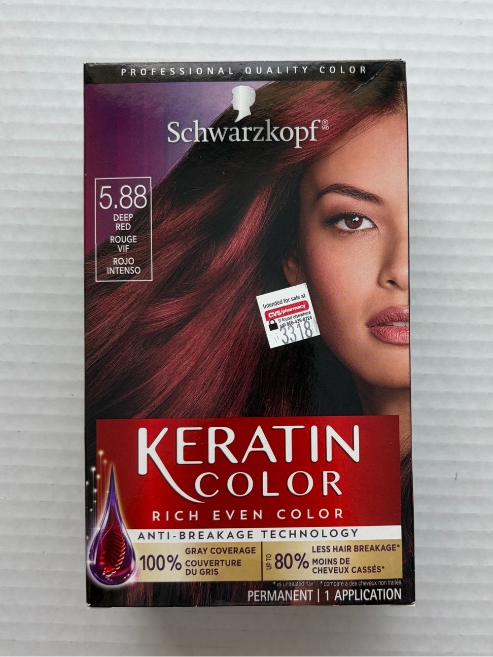Schwarzkopf Keratin Color Permanent Hair Dye - Deep Red (5.88)- NWT Sealed